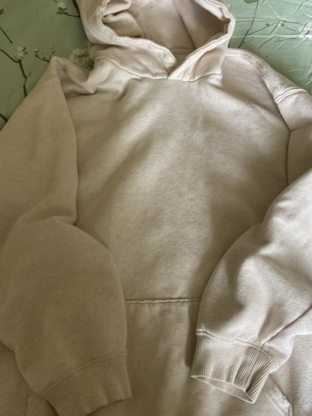 Aerie Cream LOVE Patch Hoodie
